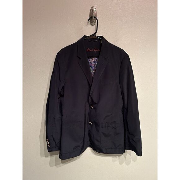 Robert Graham Mens Size Small Tailored Fit Polyester Blazer Jacket Blue - Picture 1 of 9